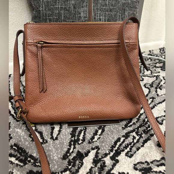 Fossil Tan Leather Crossbody Bag - Picture 1 of 9